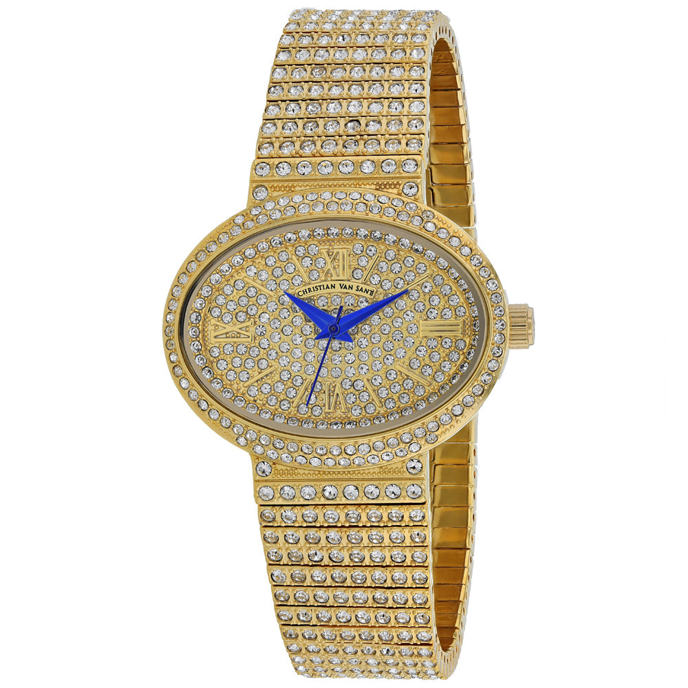 Christian Van Sant Women's Sparkler Gold Oval 30mm