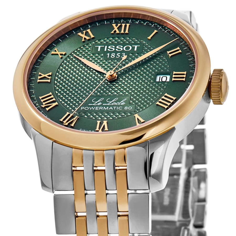 Tissot Le Locle Automatic Green Dial Two-Tone Yellow Gold PVD Steel Men's Watch T006.407.22.093.00