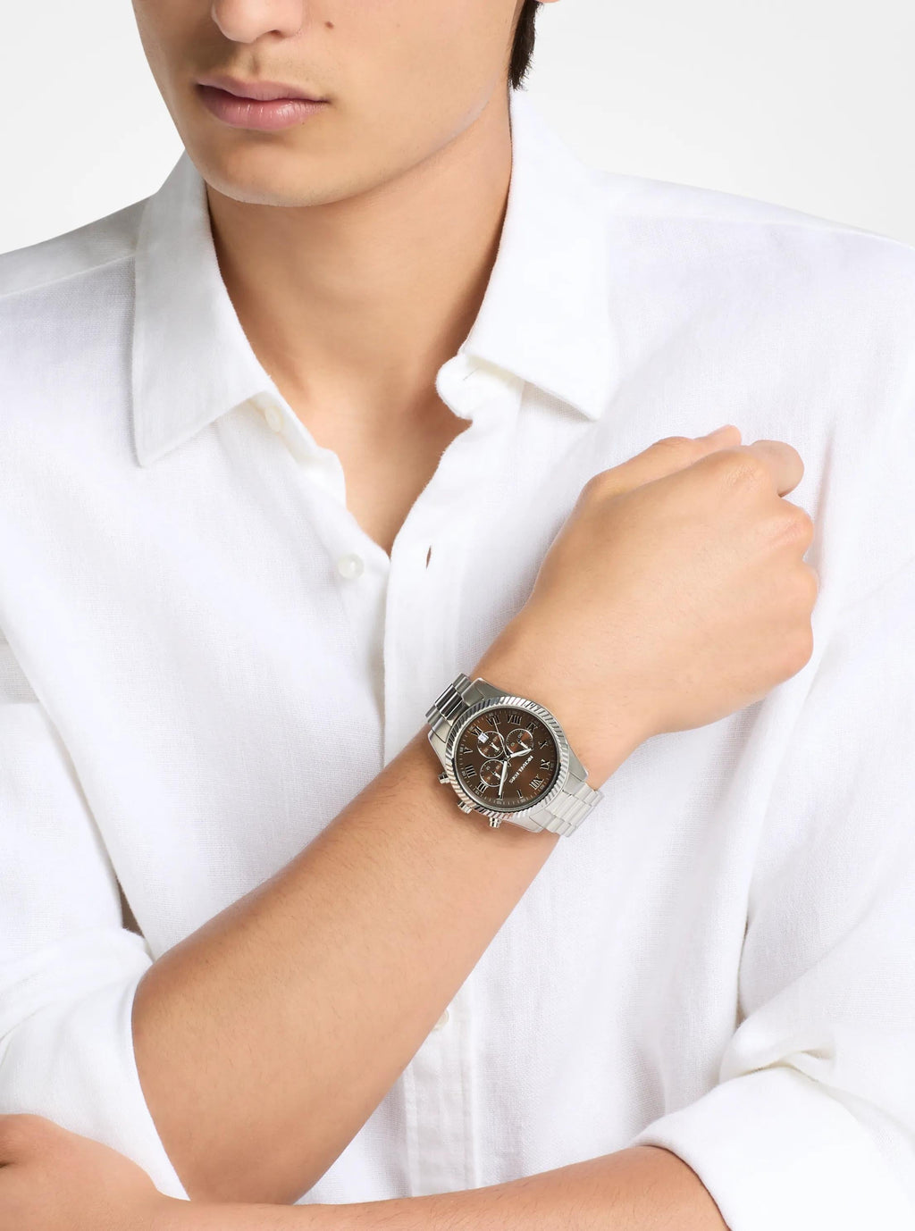 Oversized Lexington Silver-Tone Watch
