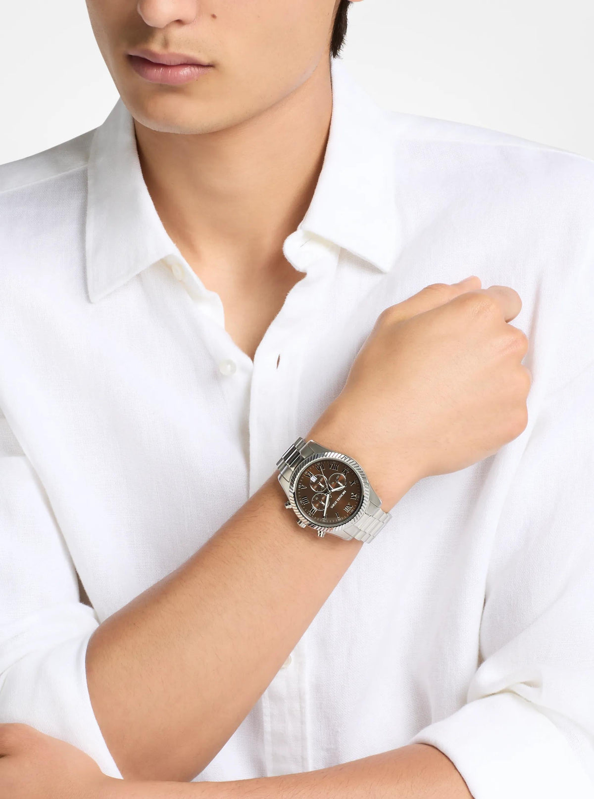 Oversized Lexington Silver-Tone Watch