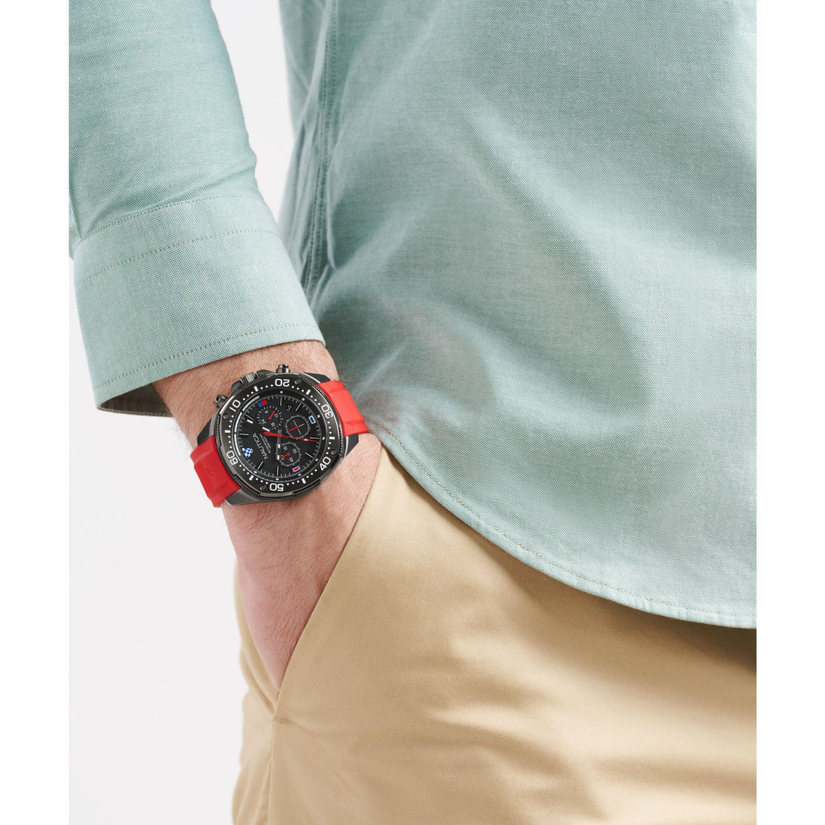 Nautica Nct Blue Sail Chronograph Silicone Watch