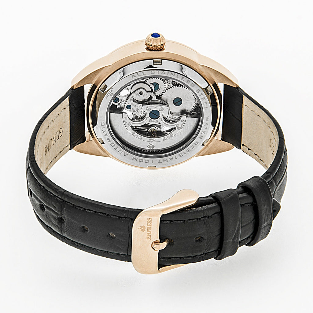 Godiva Automatic MOP Leather-Band Watch