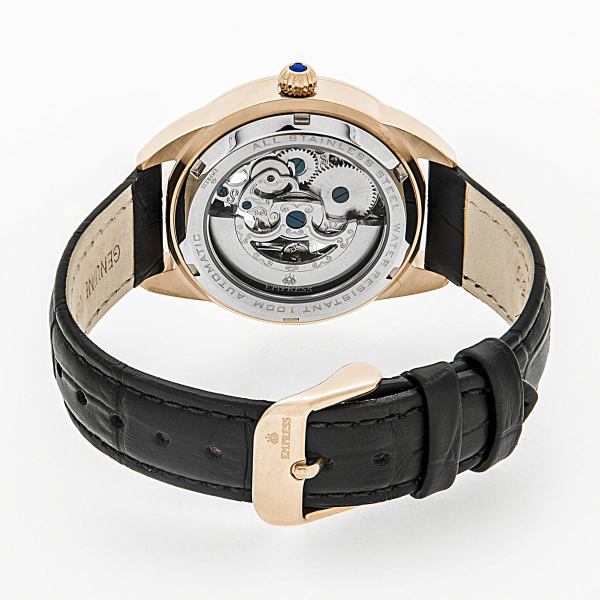 Godiva Automatic MOP Leather-Band Watch