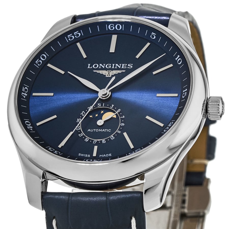 Longines Master Collection Moonphase Automatic Blue Dial Leather Strap Men's Watch L2.919.4.92.0