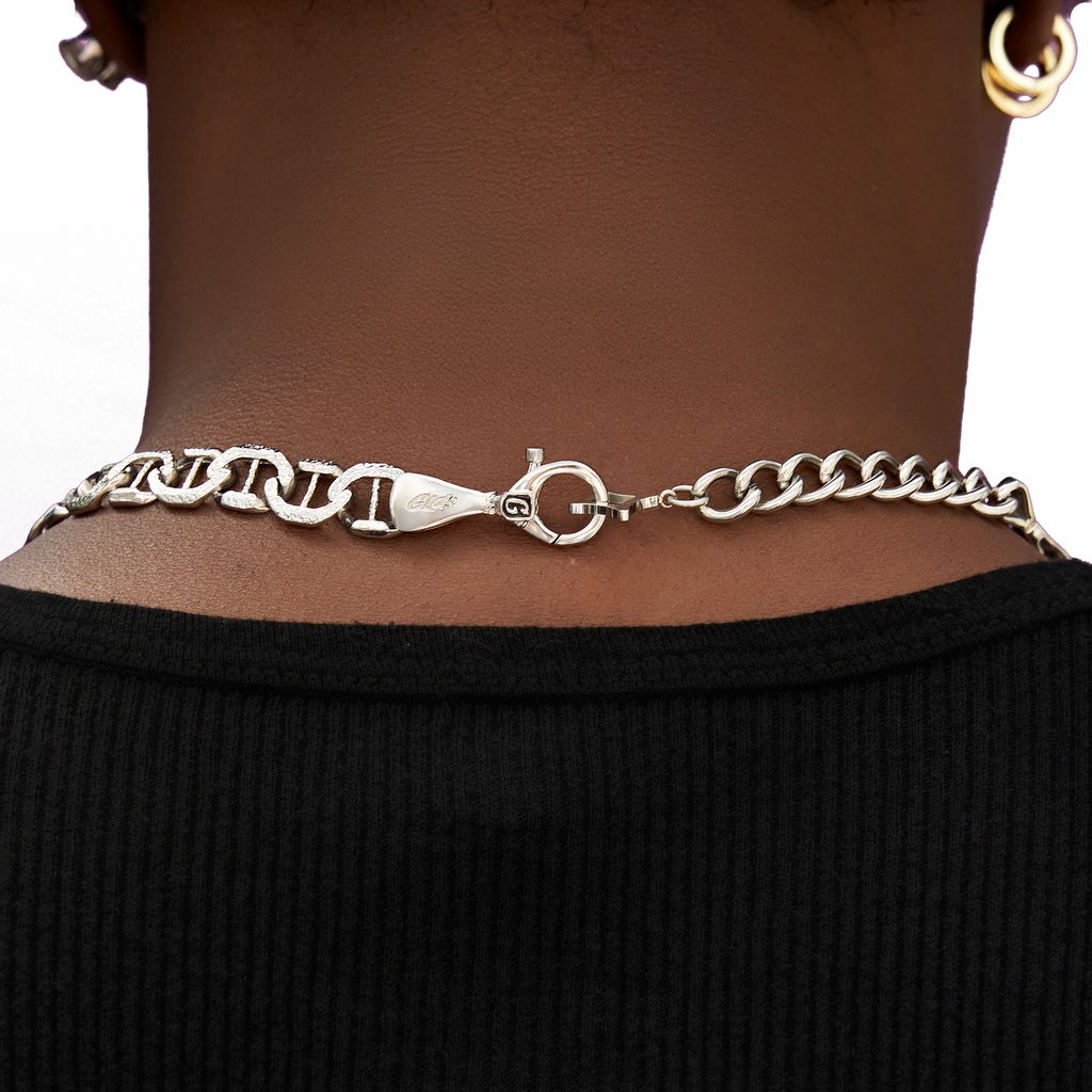 Adjustable Mariner Chain in White Gold - 9MM