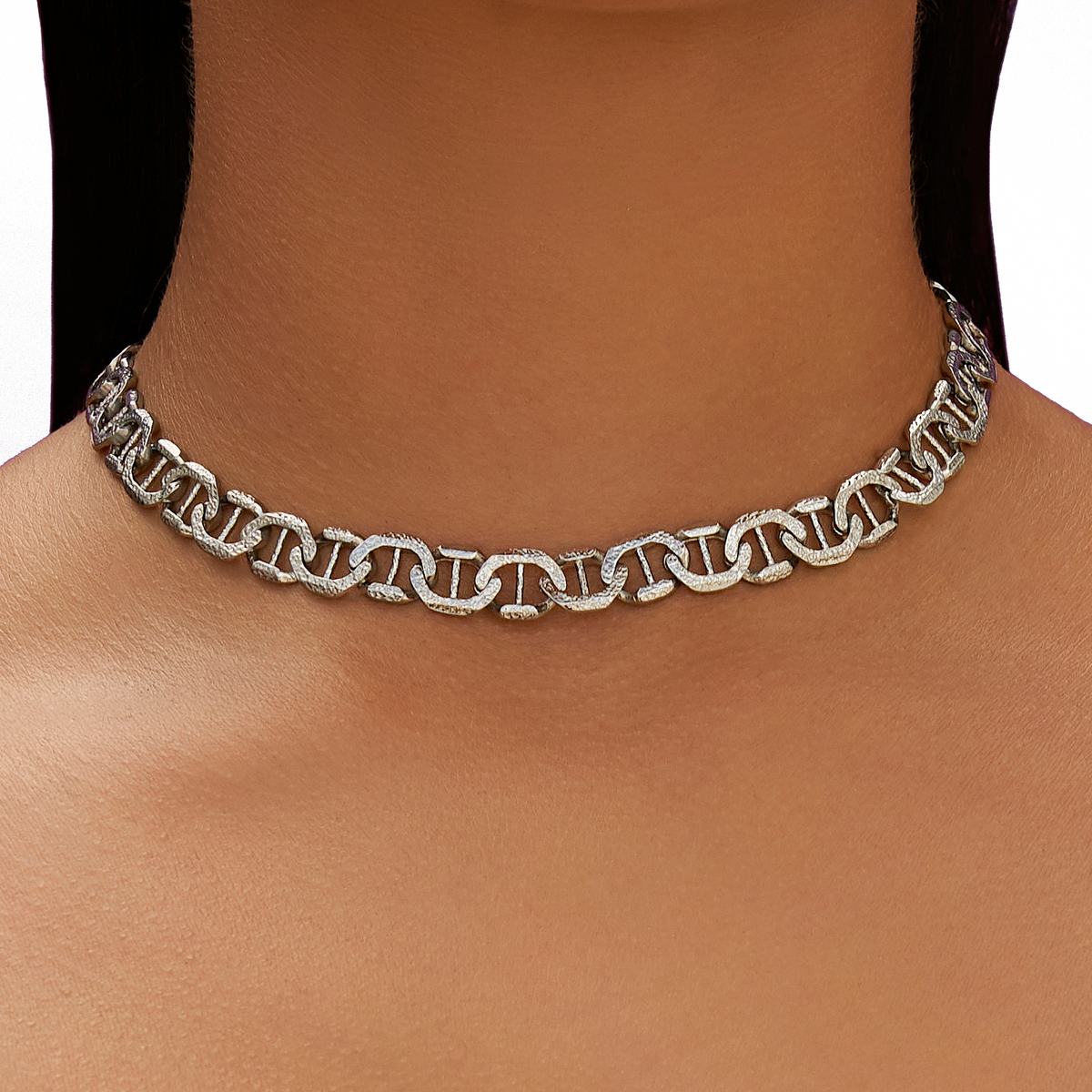 Adjustable Mariner Chain in White Gold - 9MM