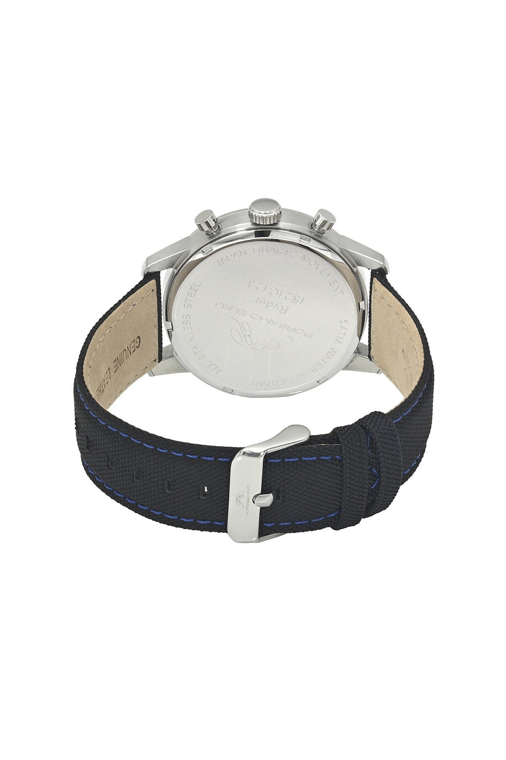 Porsamo Bleu Ryder Chronograph Canvas Silver Tone and Black Men's Watch 1521CRYF