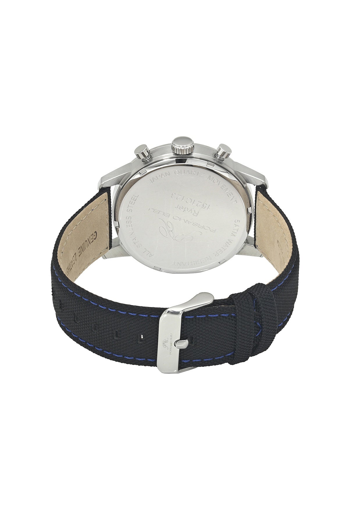 Porsamo Bleu Ryder Chronograph Canvas Silver Tone and Black Men's Watch 1521CRYF