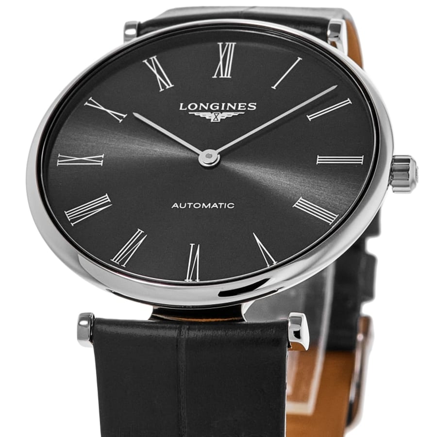 Longines La Grande Classique Automatic Black Dial Leather Strap Men's Watch L4.918.4.51.2