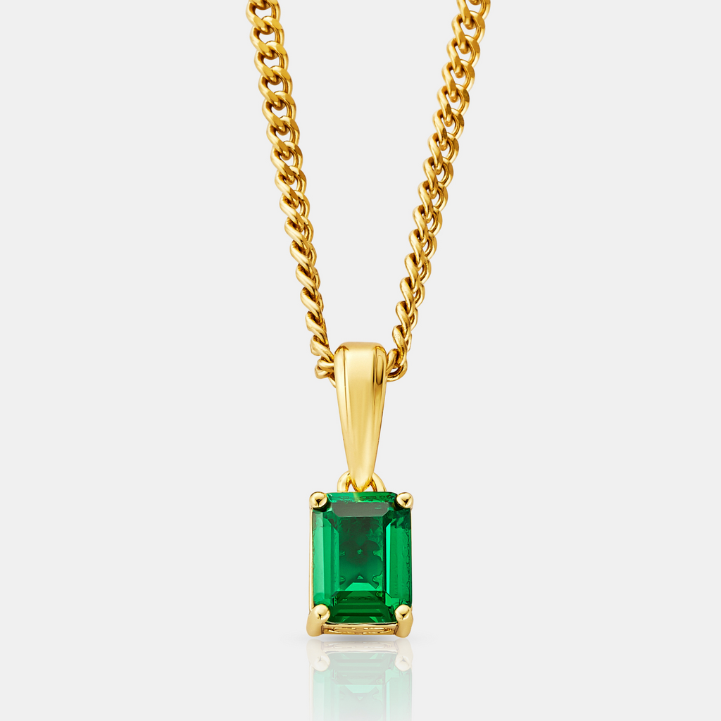 Emerald Stone Pendant (Gold)