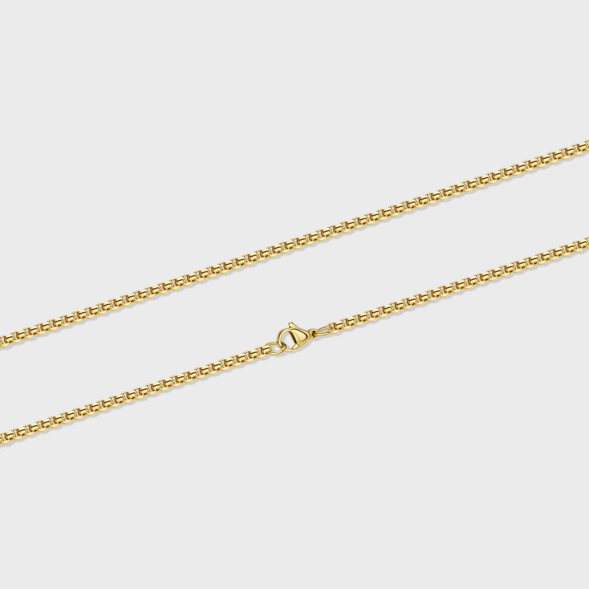 Women's Round Box Chain (Gold) - 3mm
