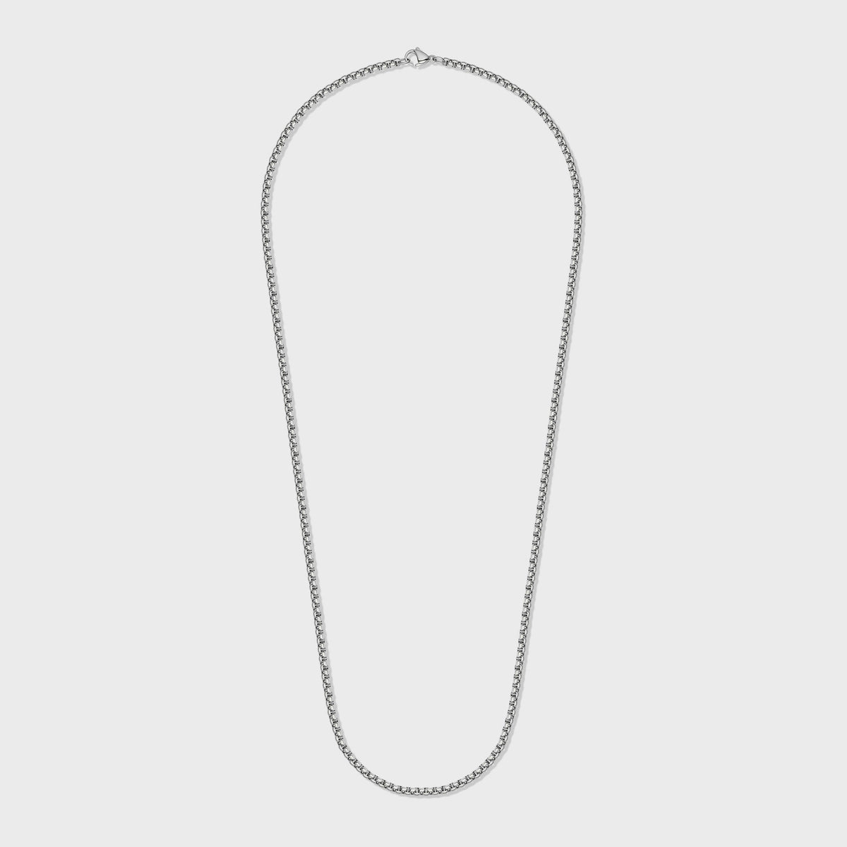 Women's Round Box Chain (Silver) - 3mm