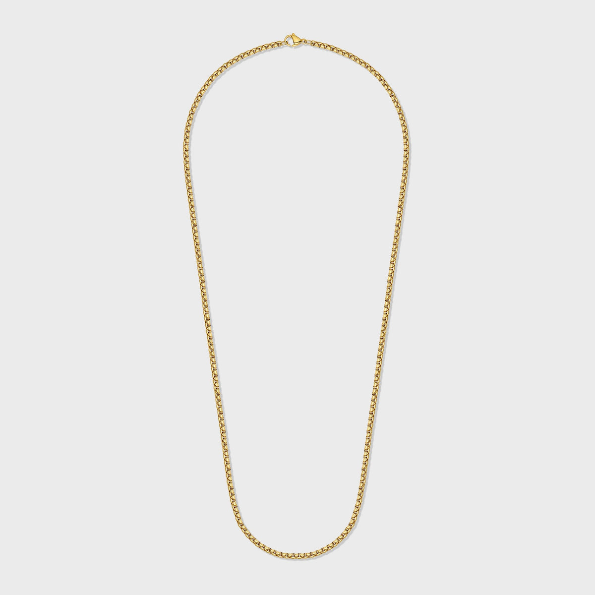 Women's Round Box Chain (Gold) - 3mm