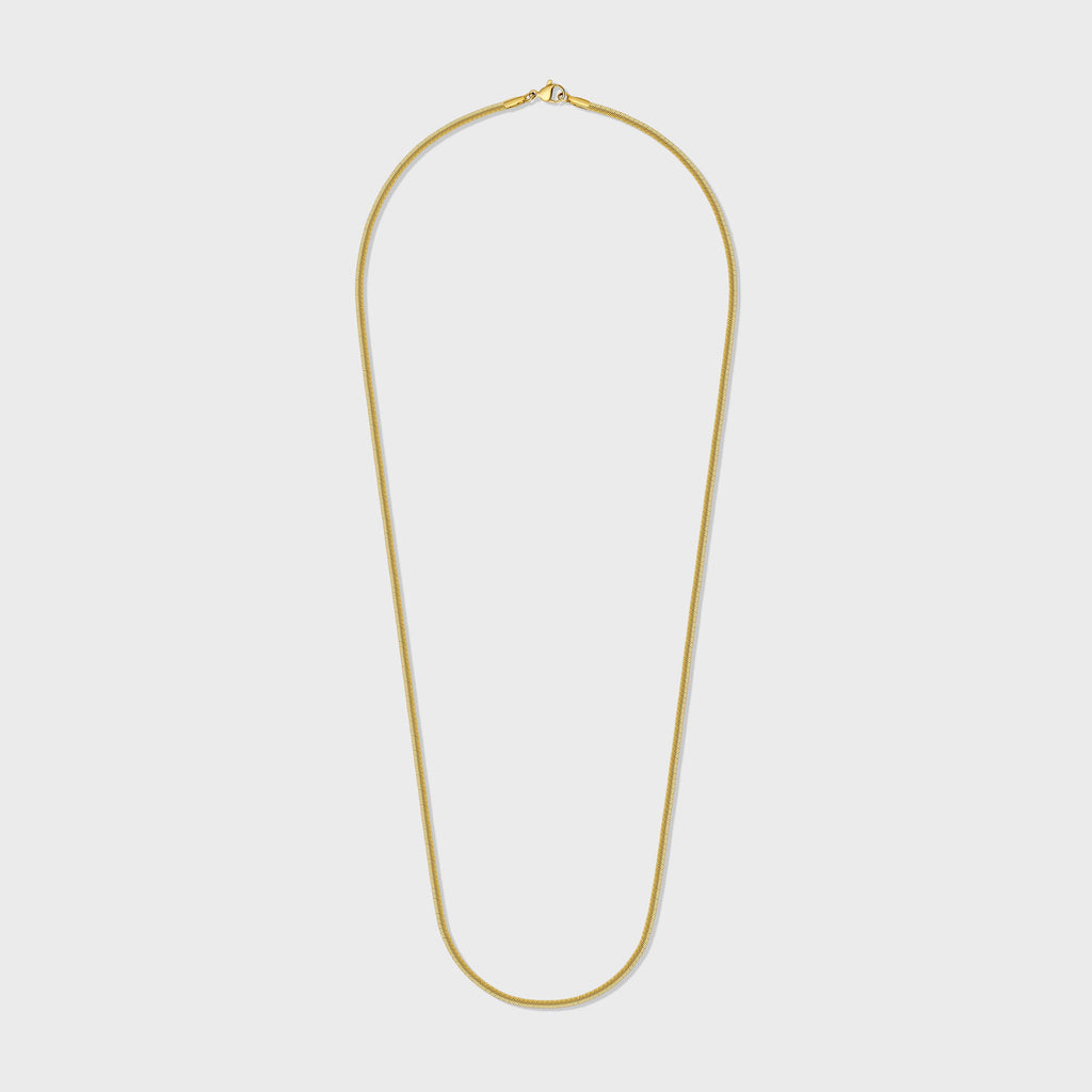 Flat Snake Chain (Gold) - 2mm
