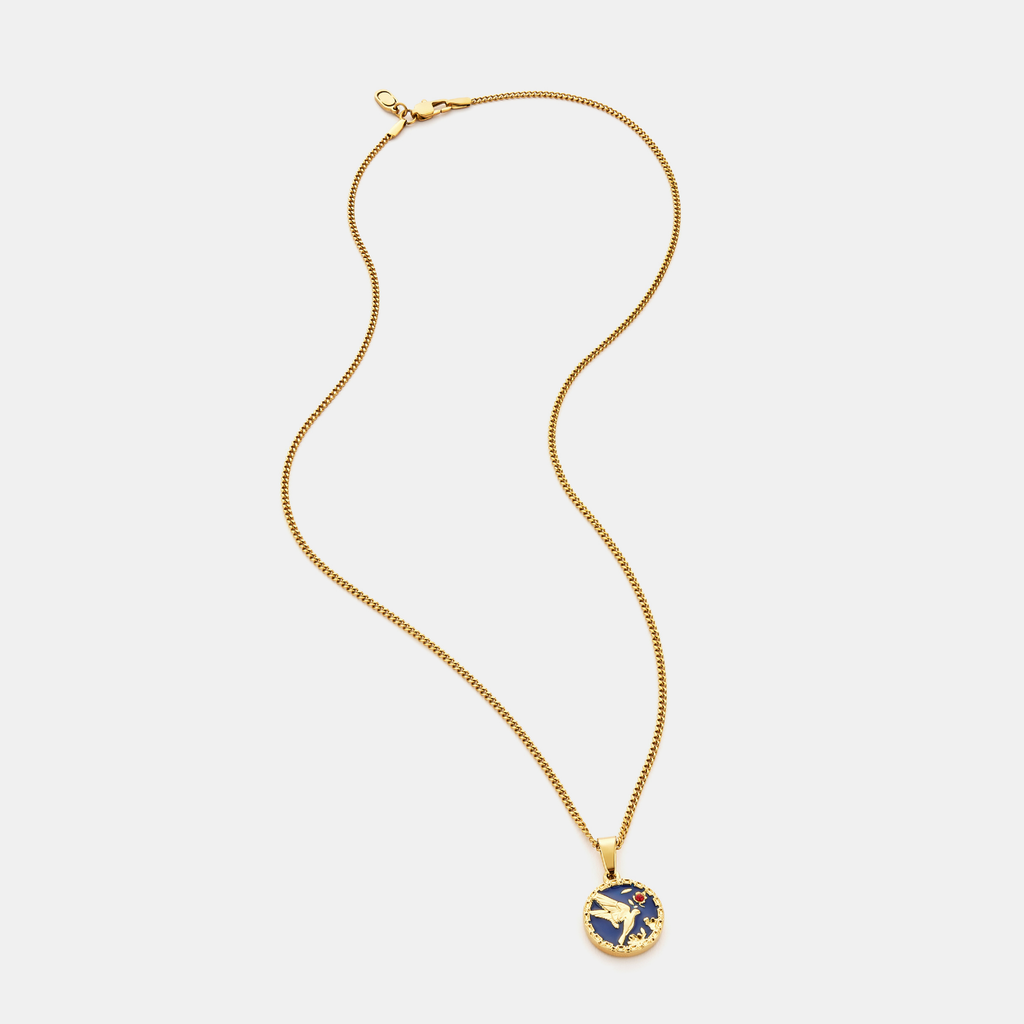 Enamel Swallow Pendant (Gold)