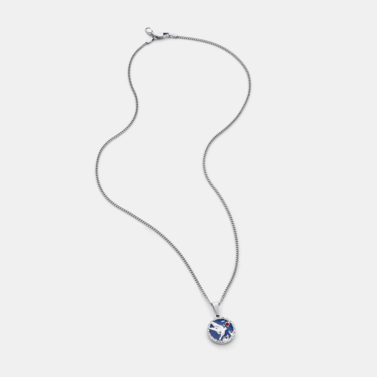 Enamel Swallow Pendant (Silver)