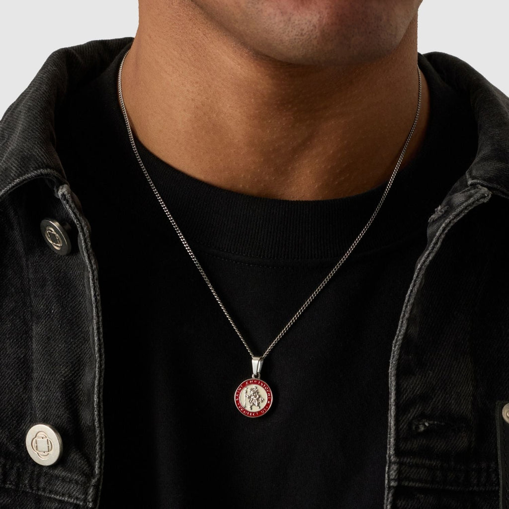 Enamel Saint Christopher (Silver)