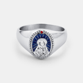 Enamel Virgin Mary Signet Ring (Silver)
