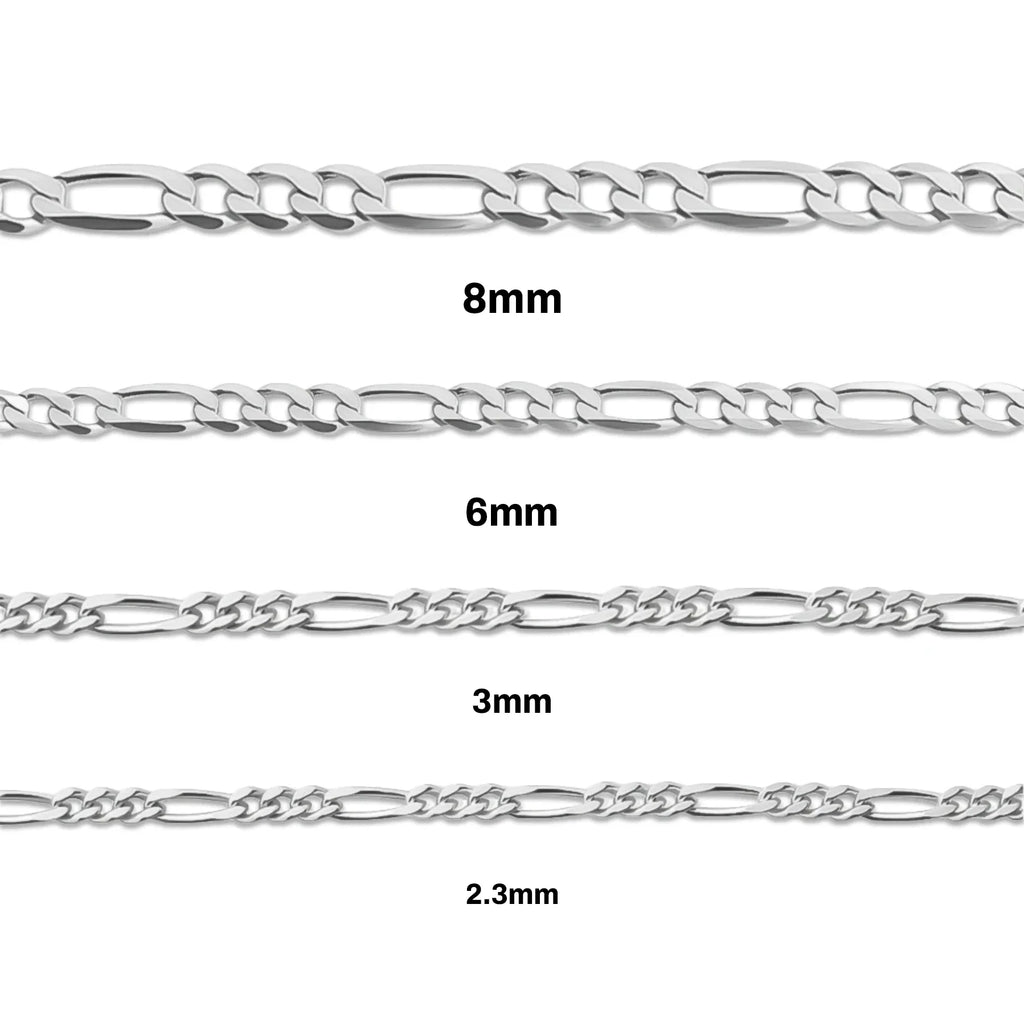 STERLING SILVER FIGARO CHAIN