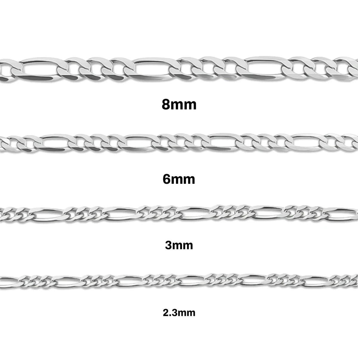 STERLING SILVER FIGARO CHAIN