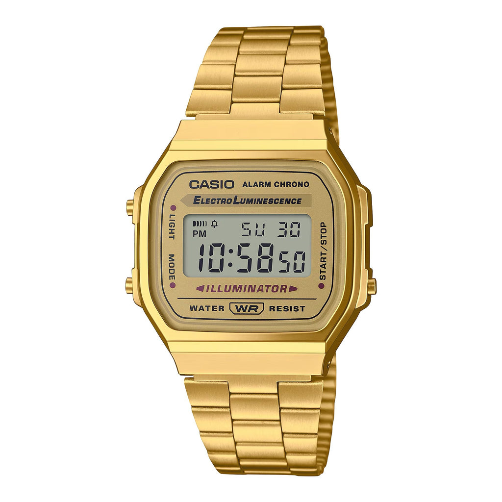 Casio Unisex Gold Digital Watch with Champagne Dial - A-168WG-9WDF