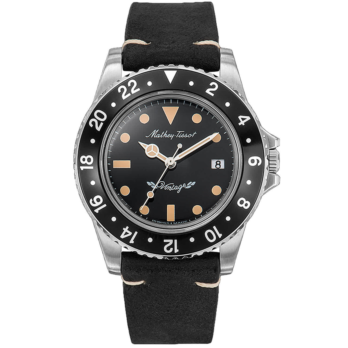 Mathey Tissot Men's Vintage Black Dial Watch