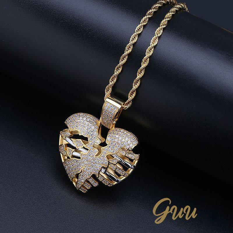 AAA CZ Micro-inlay Rhinestone Hollow Necklace Pendant
