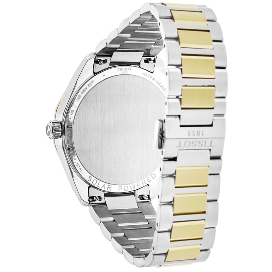 Tissot PRC100 Solar Silver Dial Two-Tone Yellow Gold PVD Steel Men's Watch T151.422.22.031.00