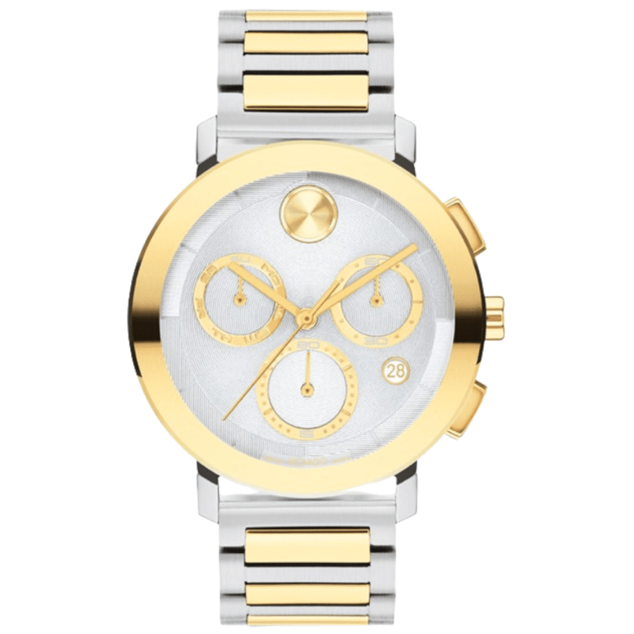Movado Bold Evolution Quartz Chronograph Silver Dial Steel Men's Watch 3601100
