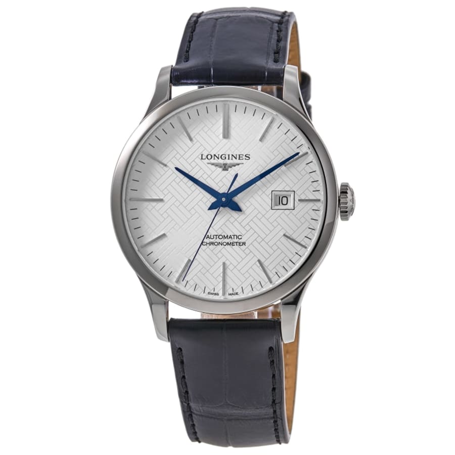 Longines Automatic Silver Dial Leather Strap Men's Watch L2.821.4.18.2