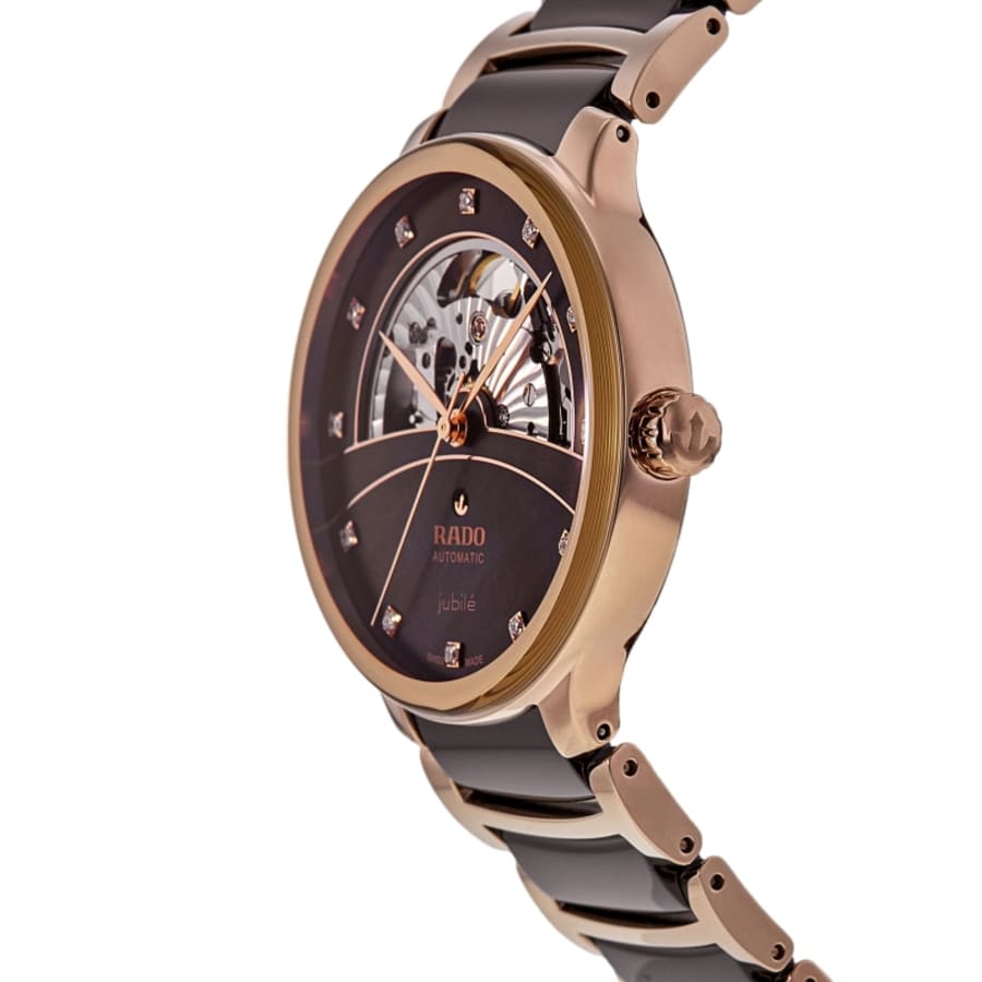 Rado Centrix Automatic Diamonds Open Heart Mother of Pearl Dial Two-Tone Ceramic & Steel Unisex Watch R30028902