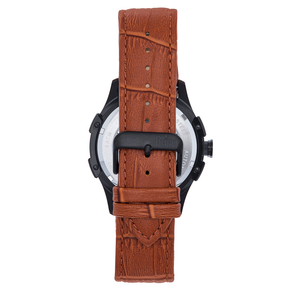 Solstice Automatic Semi-Skeleton Watch - Brown/Green