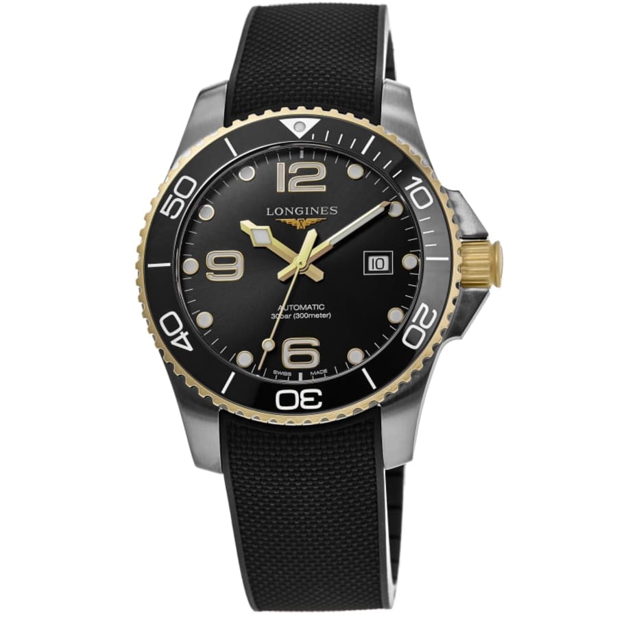 Longines HydroConquest Automatic Black Dial Rubber Strap Men's Watch L3.781.3.56.9