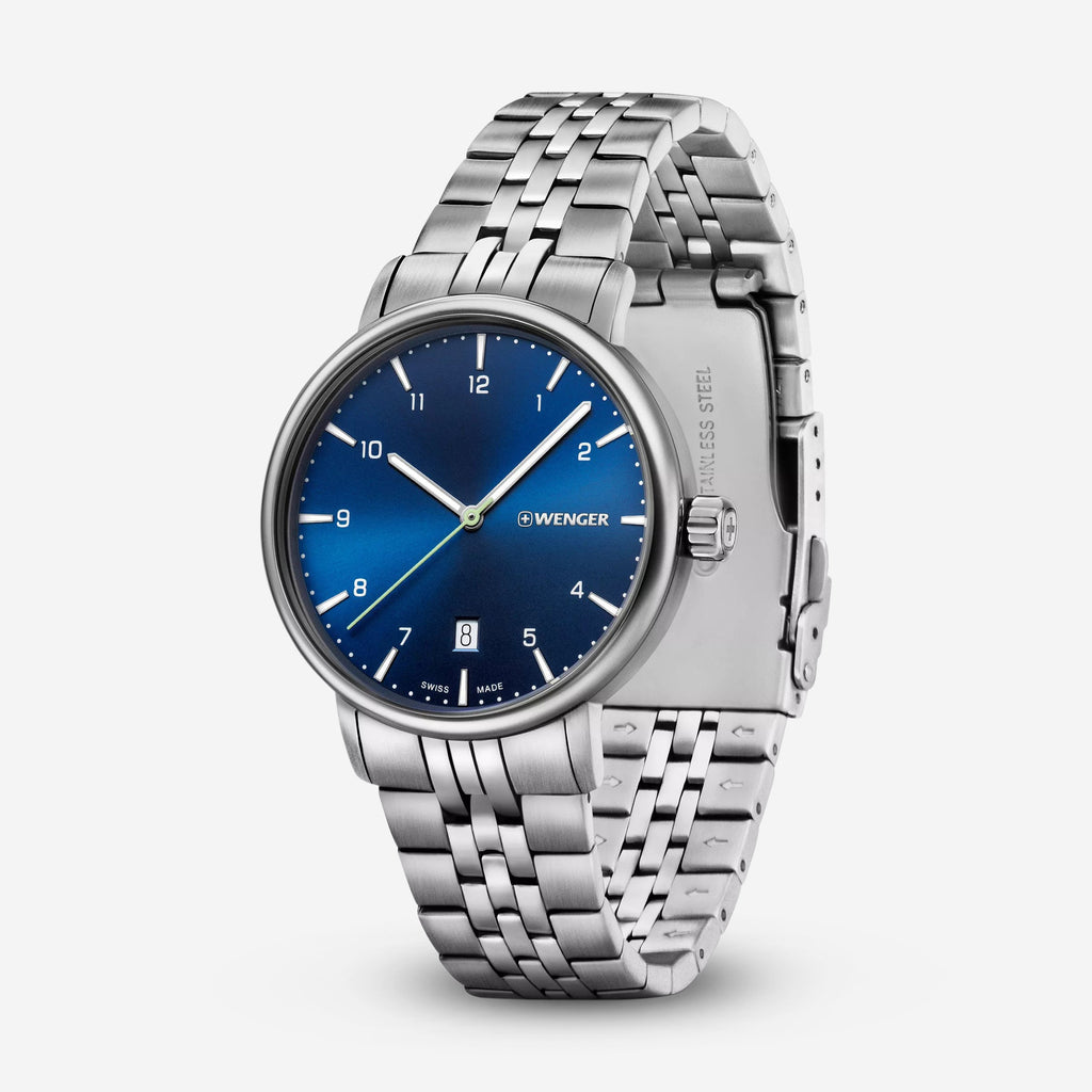 Wenger Swiss Army 01.1731.121 Urban Classic Blue Dial Watch 40mm