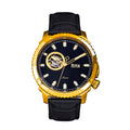Bauer Automatic Semi-SkeletonLeather-Band Watch