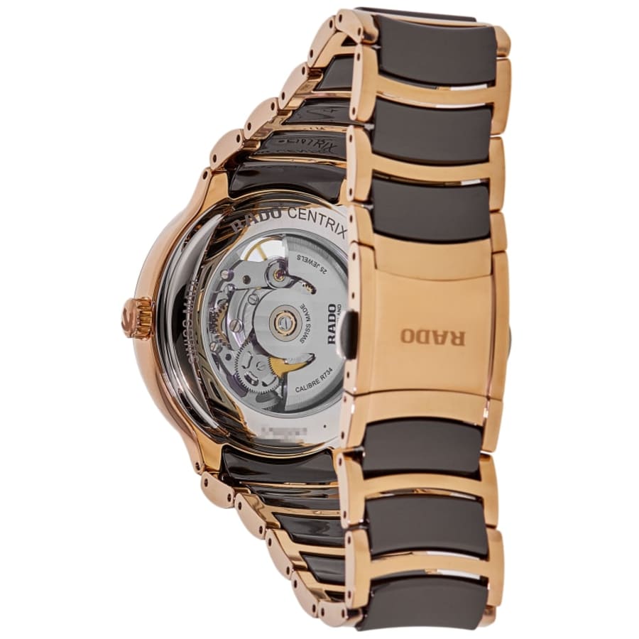 Rado Centrix Automatic Diamonds Open Heart Mother of Pearl Dial Two-Tone Ceramic & Steel Unisex Watch R30028902