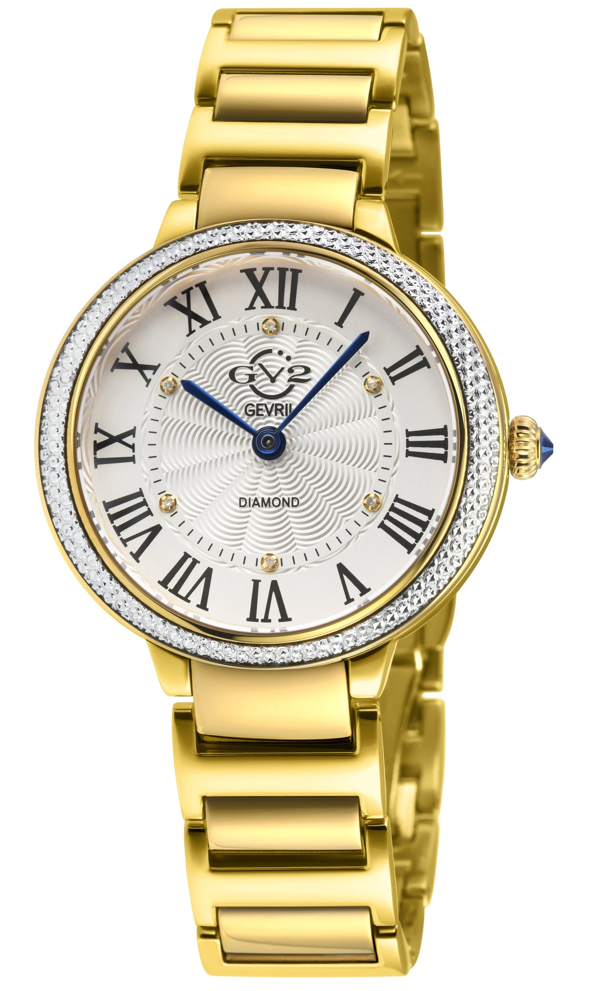 GV2 Rome Brillante Women's Diamond 316L Stainless Steel Case,White  Dial, 316L Stainless Stee IPYG  Watch