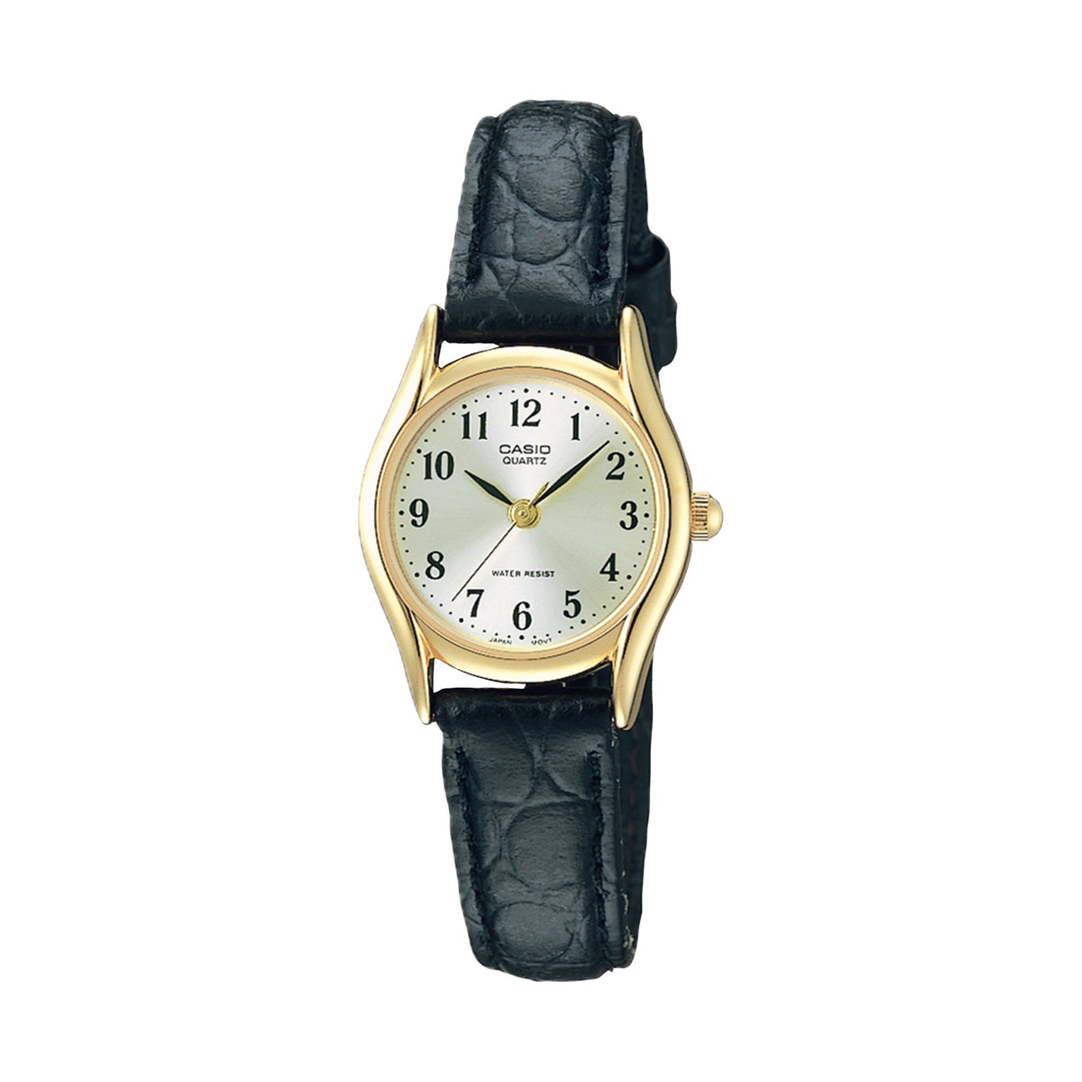 Casio Women’s Gold-Tone Case Black Leather Band Analog Watch - LTP-1094Q-7B2RDF