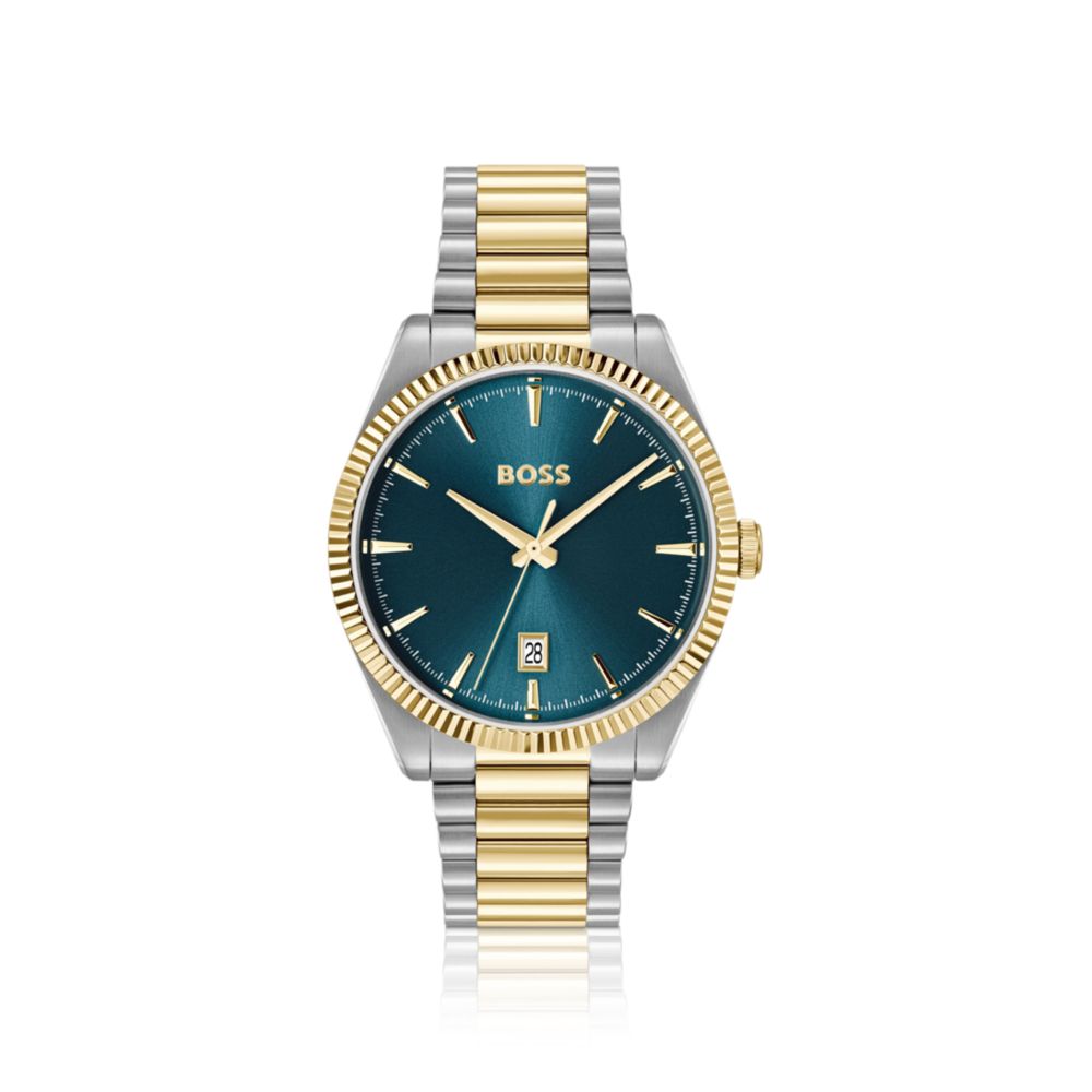 Cheswick two-tone watch with fluted bezel