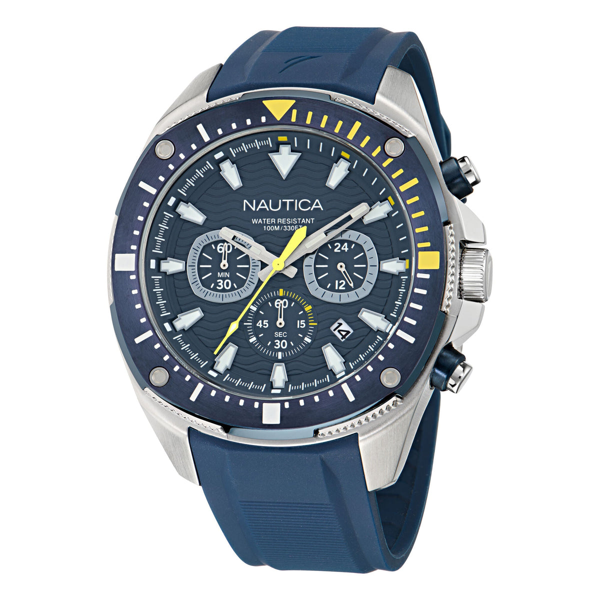 Nautica Nct Blue Sail Chronograph Silicone Watch