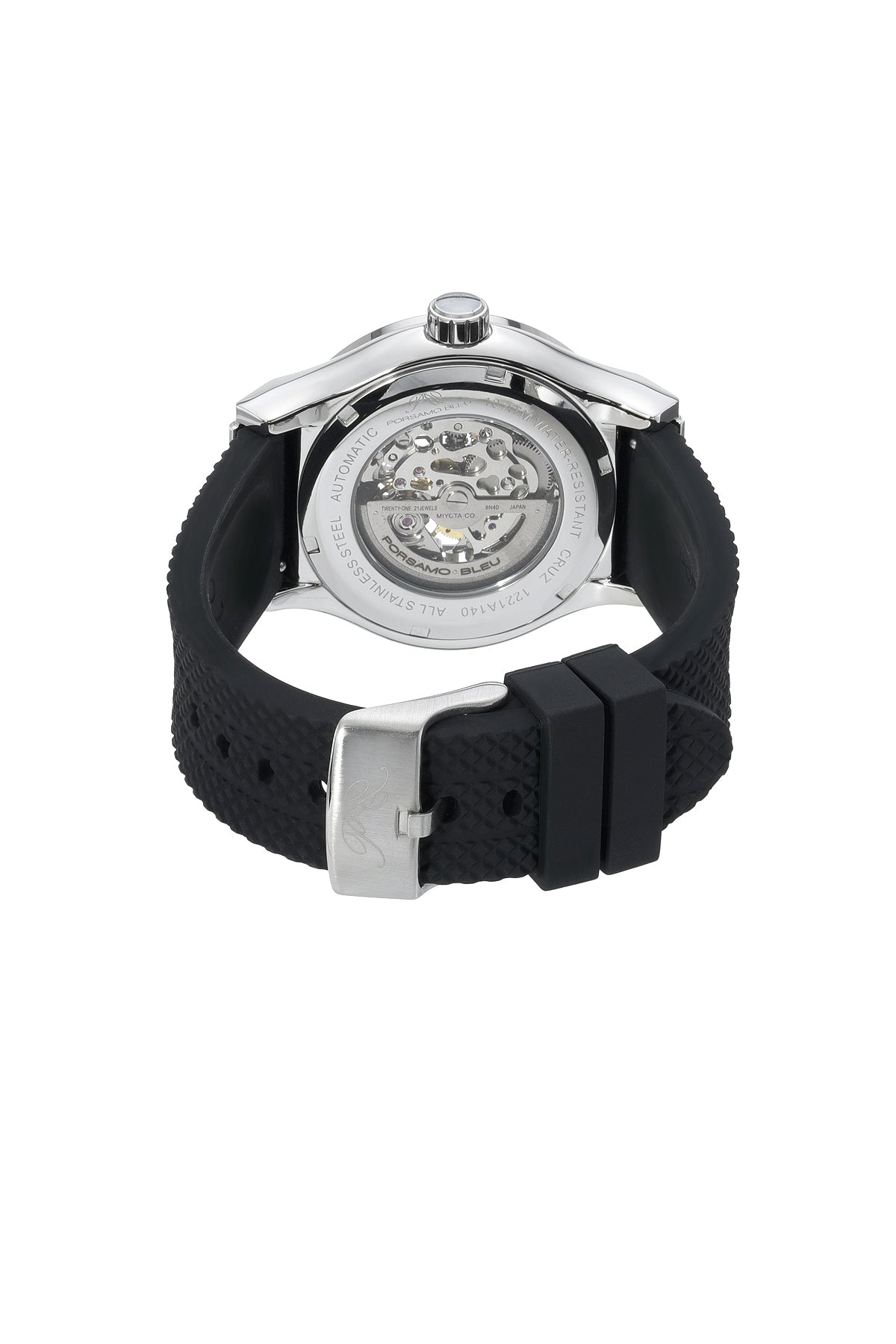 Porsamo Bleu Men's Cruz Automatic Sivler Tone & Black Watch 1221ACRR