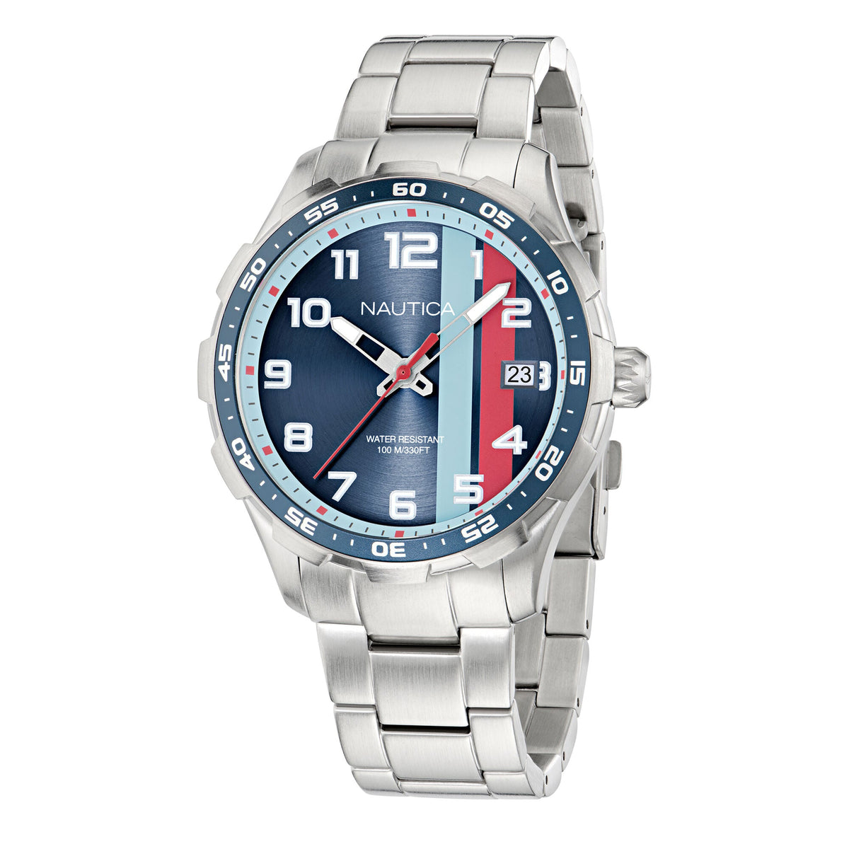 Nautica Nst Small 3-Hand Recycled Stainless Steel Watch
