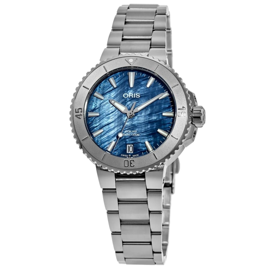 Oris Aquis Date Blue Mother of Pearl Dial Steel Women's Watch 01 733 7770 4155-07 8 18 05P