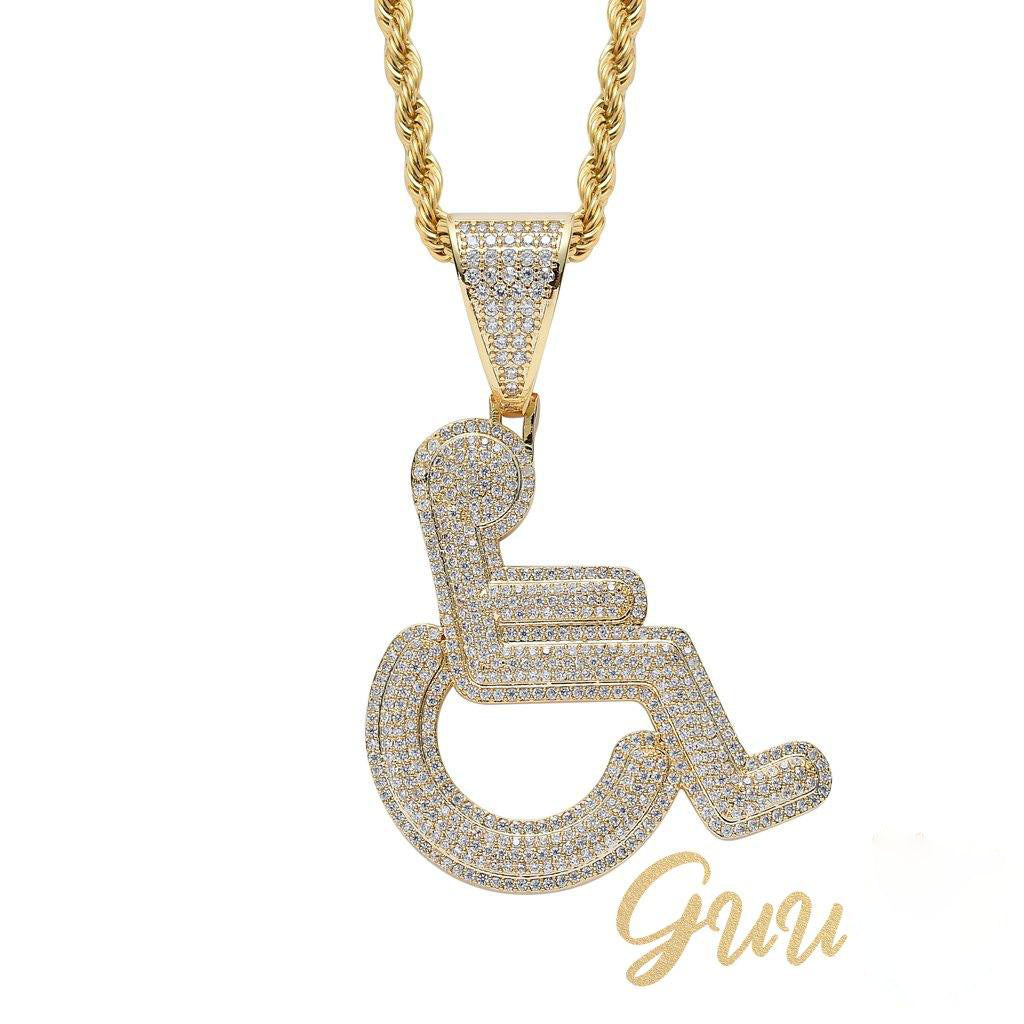 18K Gold-Plated Disabled Sign Necklace