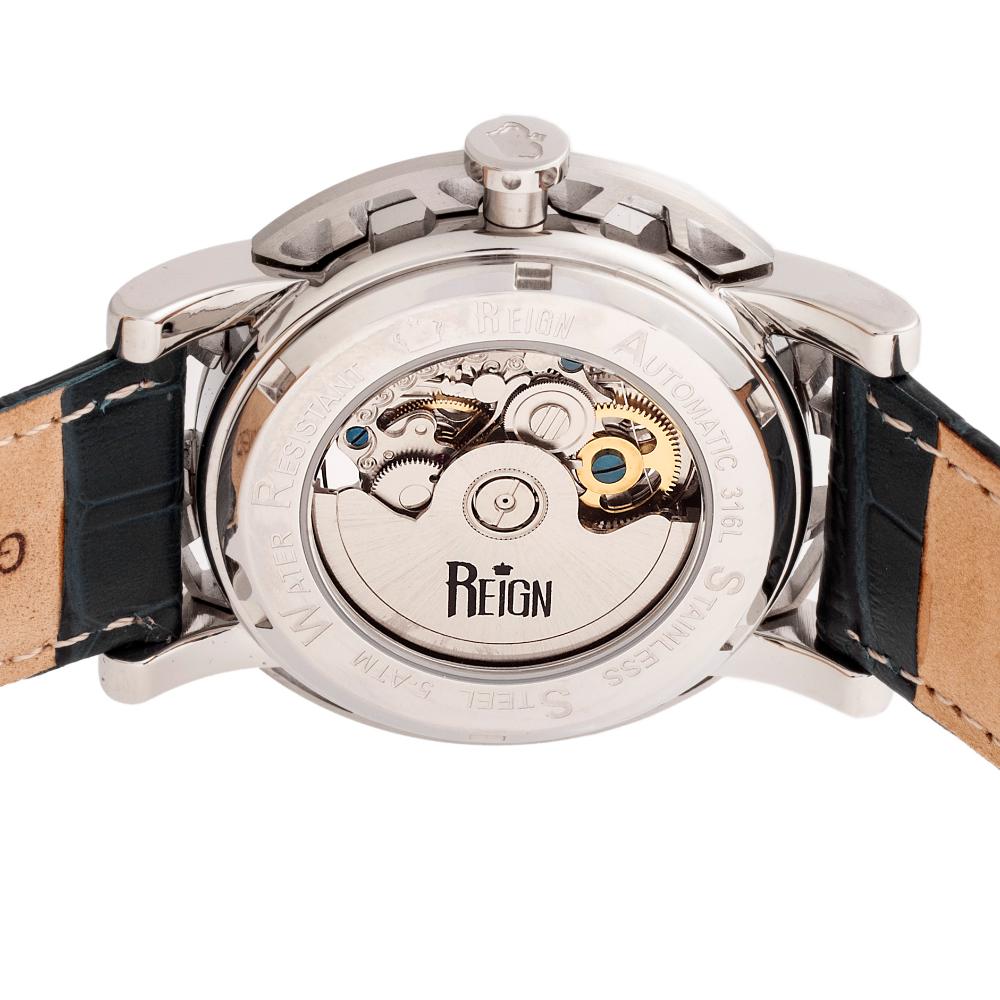 Stavros Automatic Skeleton Leather-Band Watch
