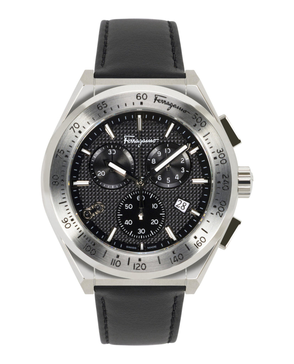 Ferragamo Chrono Sport Leather Watch