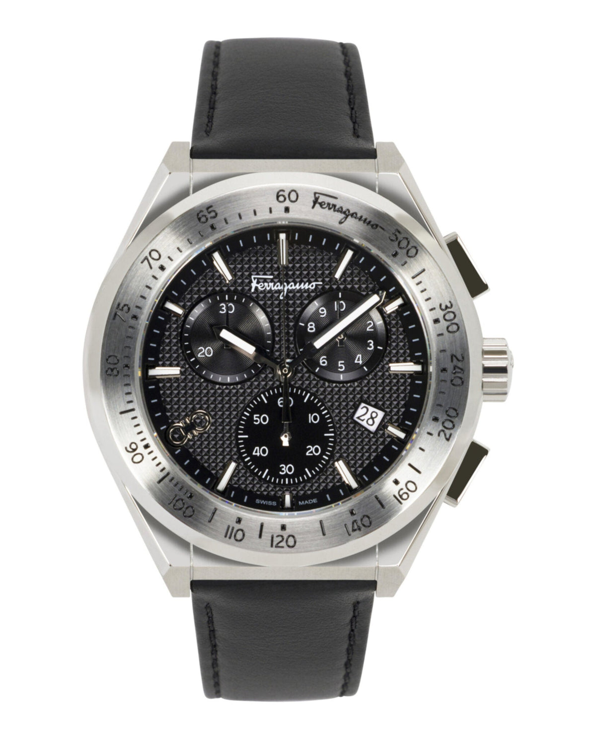 Ferragamo Chrono Sport Leather Watch