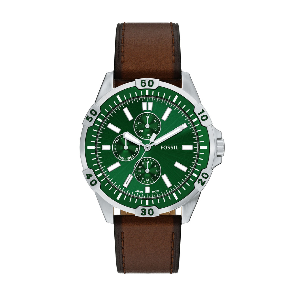 Fossil Men's Garrett 44mm Multifunction Brown Leather Watch