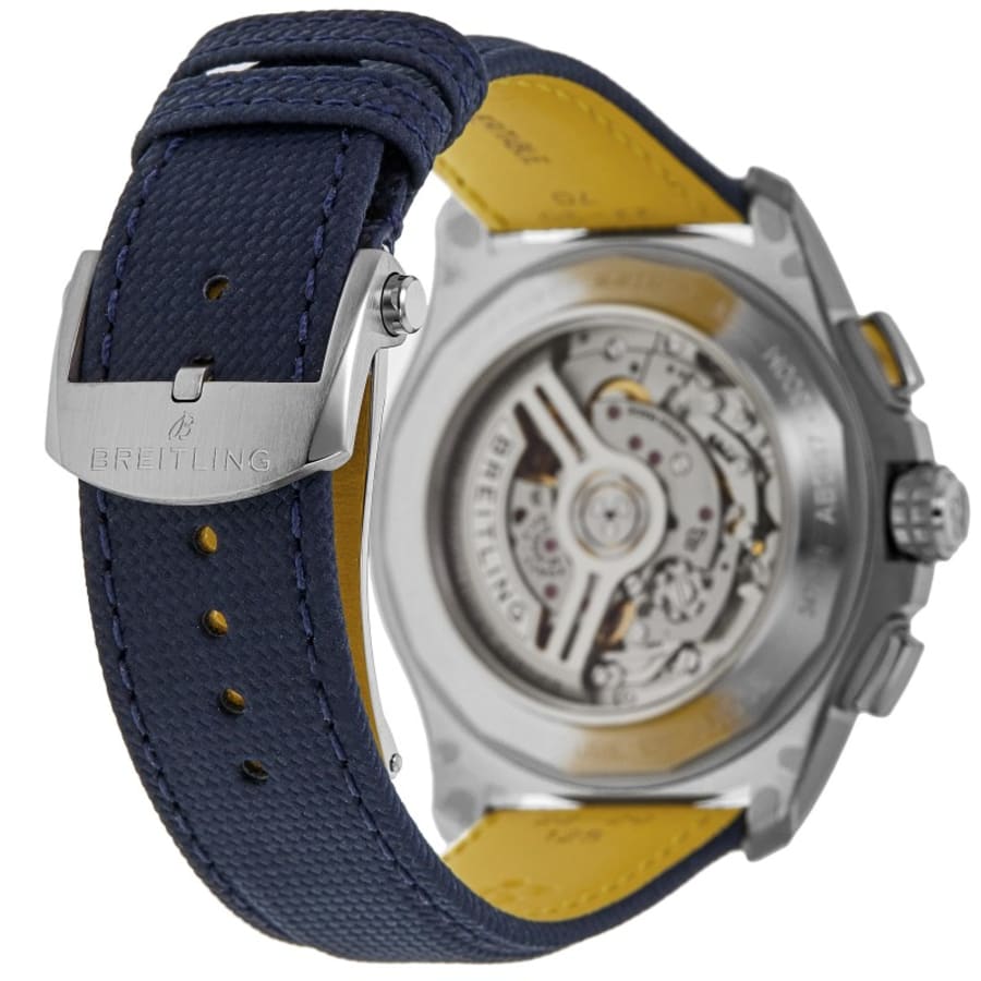Breitling Avenger B01 Chronograph 44 Automatic Blue Dial Leather Strap Men's Watch AB0147101C1X1