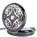Vintage Black Mechanical Skeleton Brass Pocket Watch